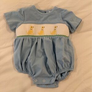 NWOT Blue Baby Romper Bubble with Dog Embroidery